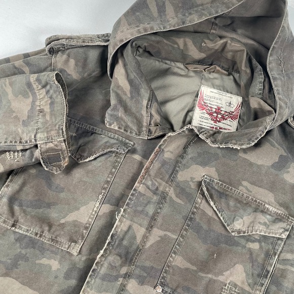 Iron Industries INC. Other - Iron Industries Camo Jacket Hooded Military Style Utility Coat XL Distressed